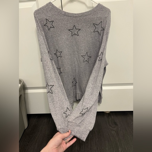Oversized Star Grey Lightweight Cotton Pullover - Picture 2 of 5
